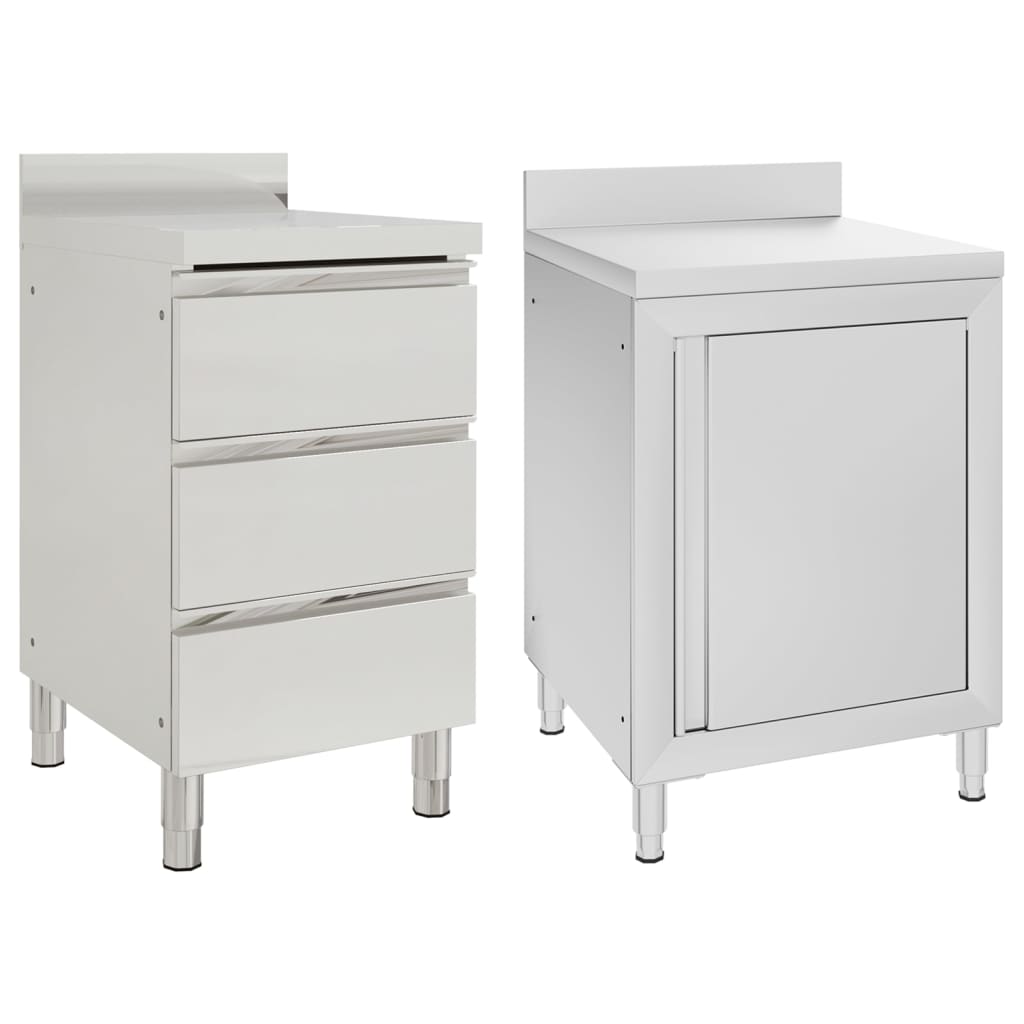 Commercial Kitchen Cabinets 2 pcs Stainless Steel - Style and Chic