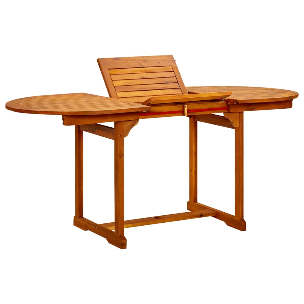 Garden Dining Table (120-170)x80x75 cm Solid Acacia Wood - Merlin Deals