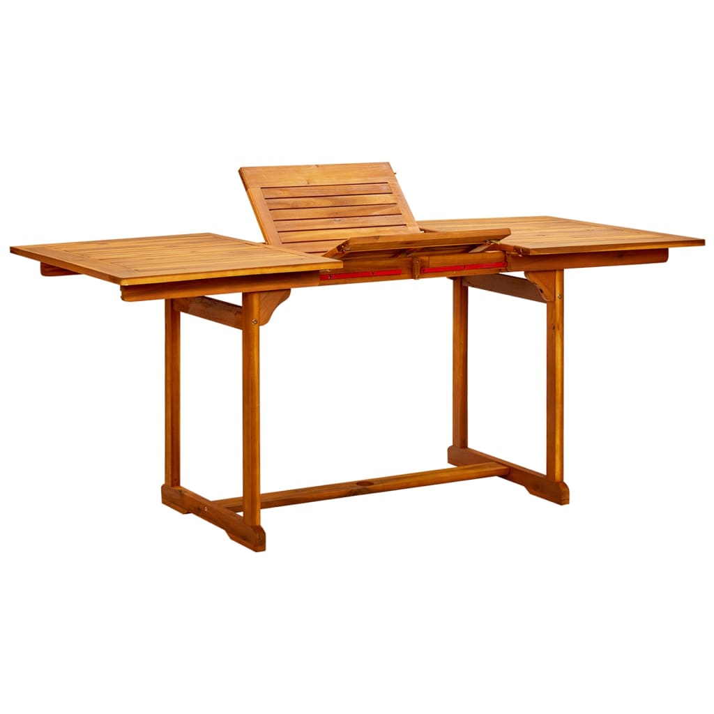 Garden Dining Table (120-170)x80x75 cm Solid Acacia Wood - Casper Homes
