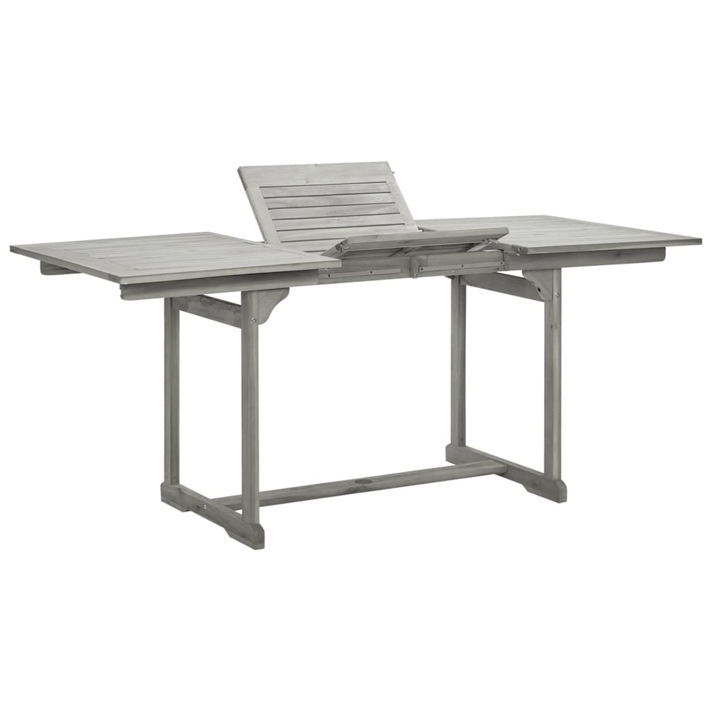 Garden Dining Table (120-170)x80x75 cm Solid Acacia Wood - Discount Dealers