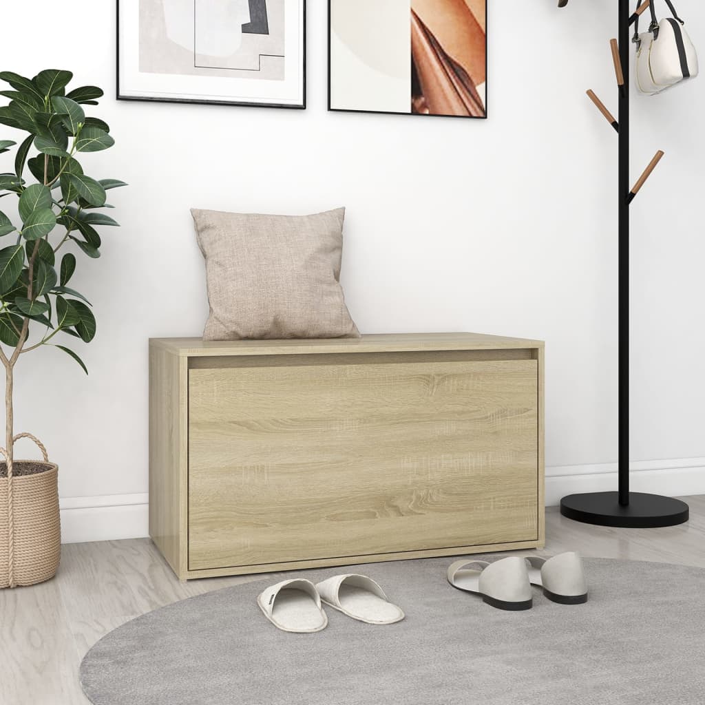 Hall Bench 80x40x45 cm Sonoma Oak Engineered Wood - Brittle & Co