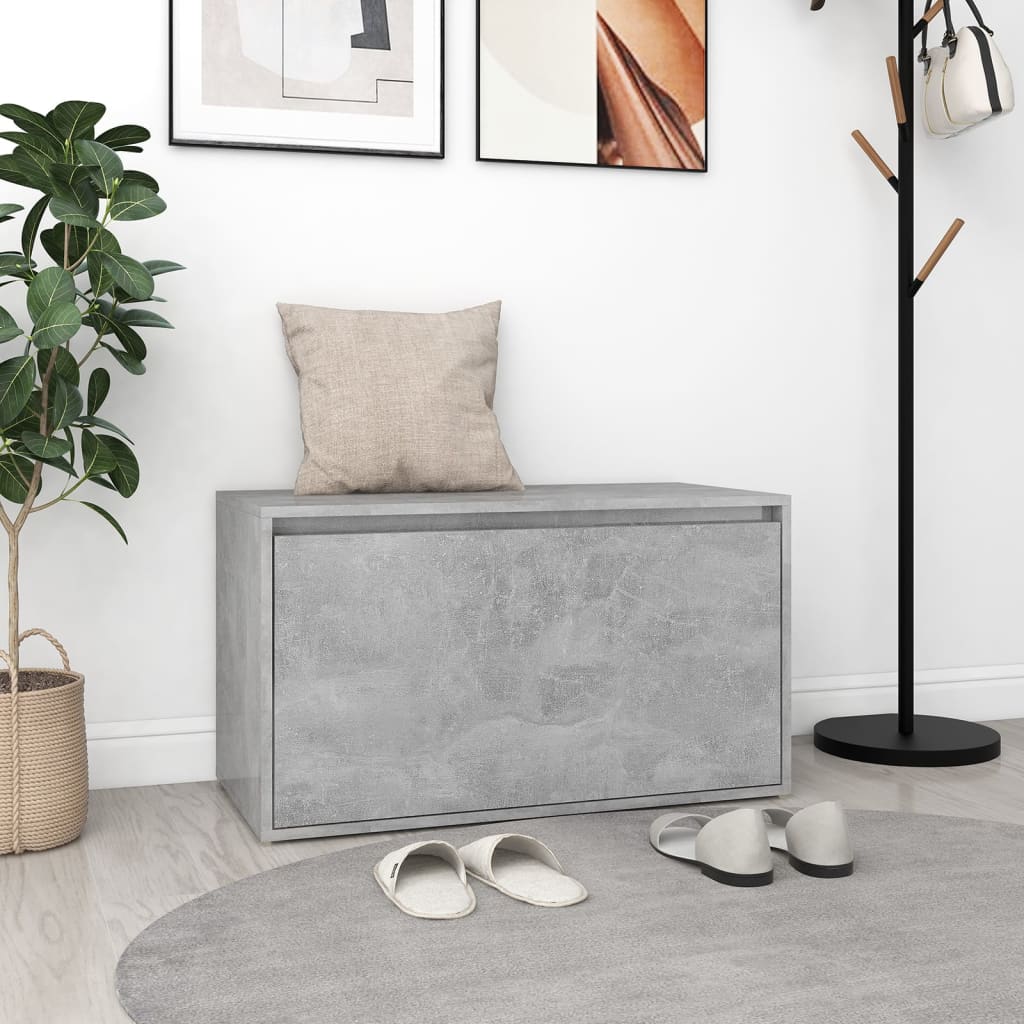 Hall Bench 80x40x45 cm Concrete Grey Engineered Wood - All Things Good