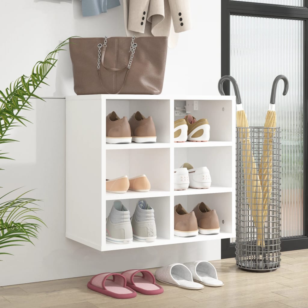 Shoe Cabinet White 52.5x30x50 cm - Design Hut