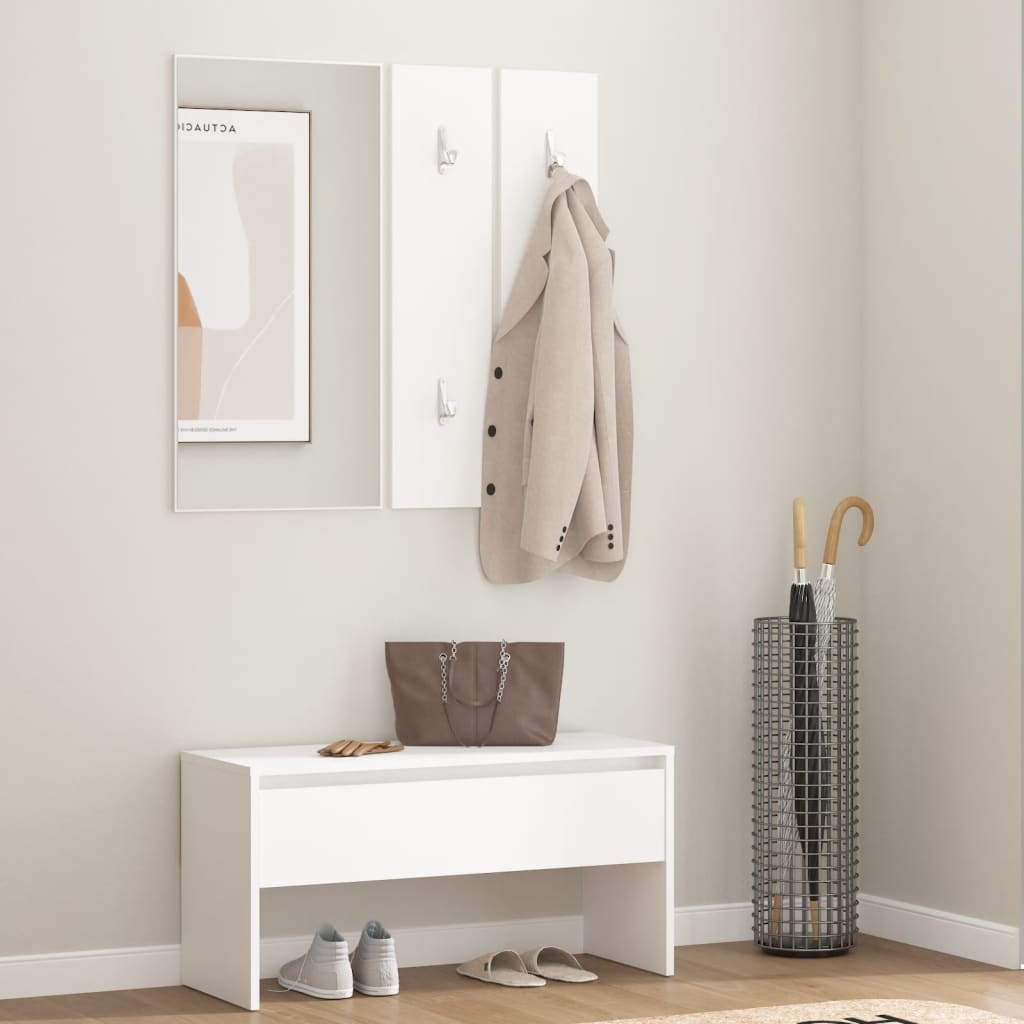Hallway Furniture Set White Engineered Wood - Discount Dealers