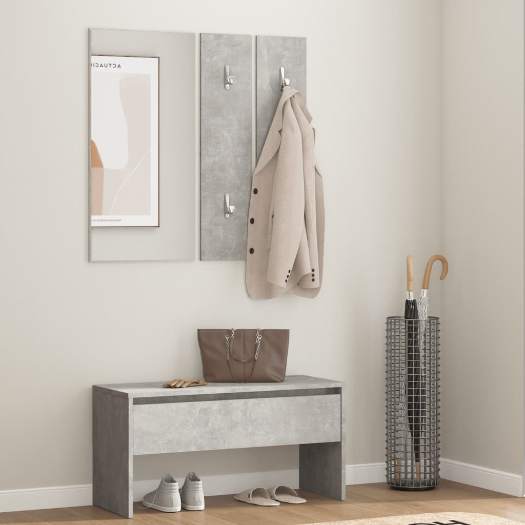 Hallway Furniture Set Concrete Grey Engineered Wood - Merlin Deals