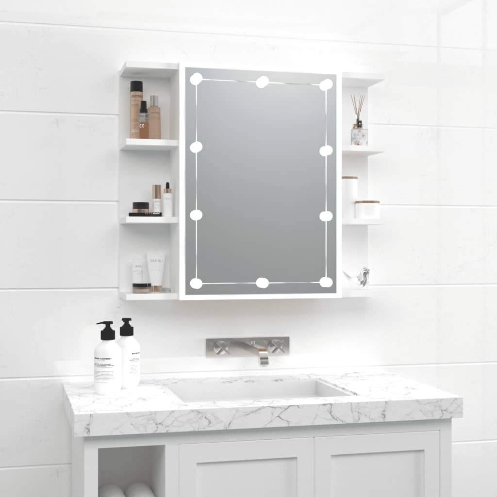 Mirror Cabinet with LED White 70x16.5x60 cm - All Things Good