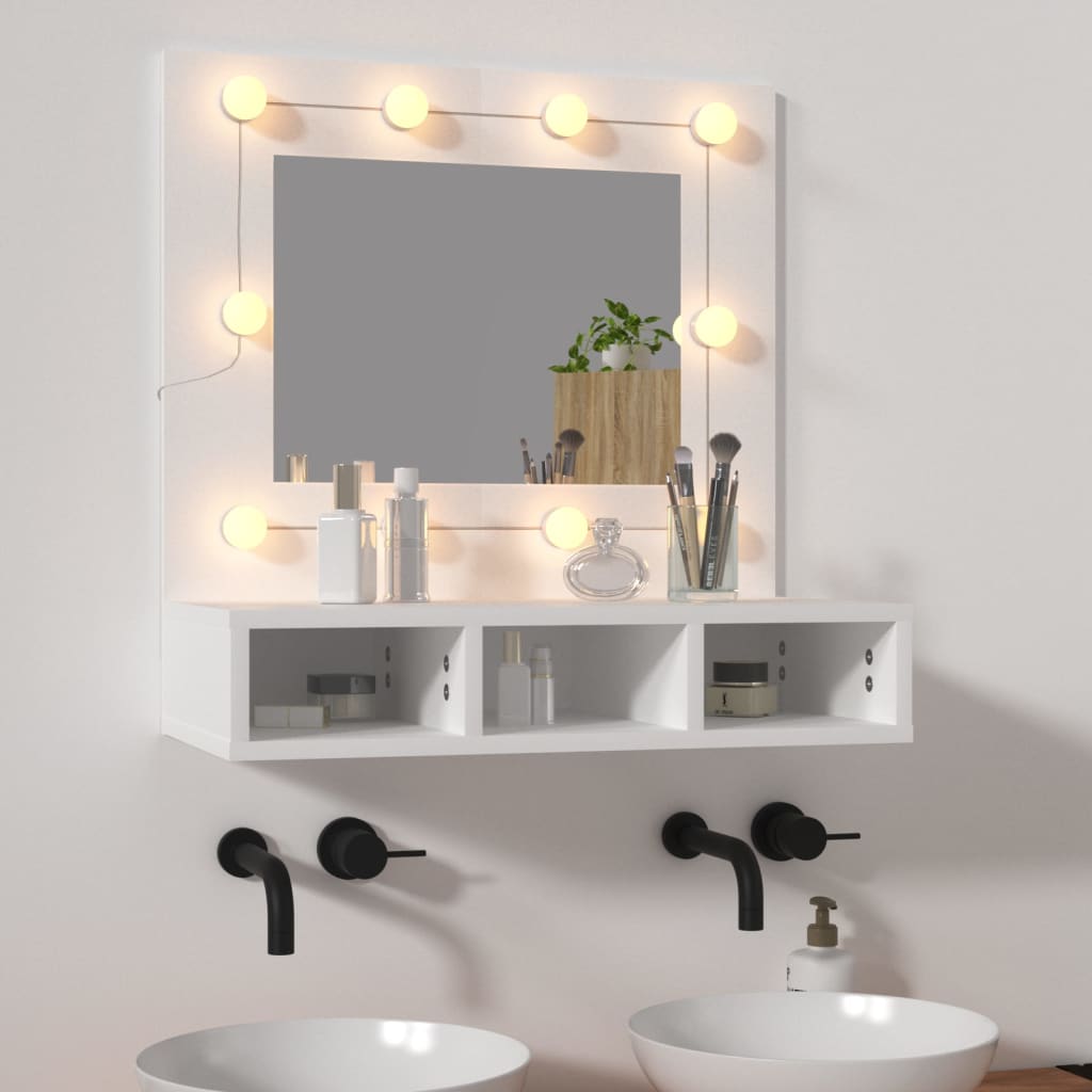 Mirror Cabinet with LED White 60x31.5x62 cm - Brittle & Co