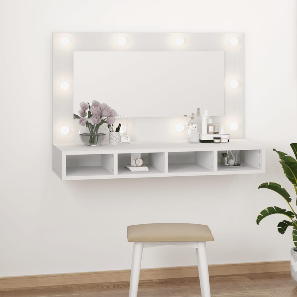 Mirror Cabinet with LED White 90x31.5x62 cm - Style and Chic