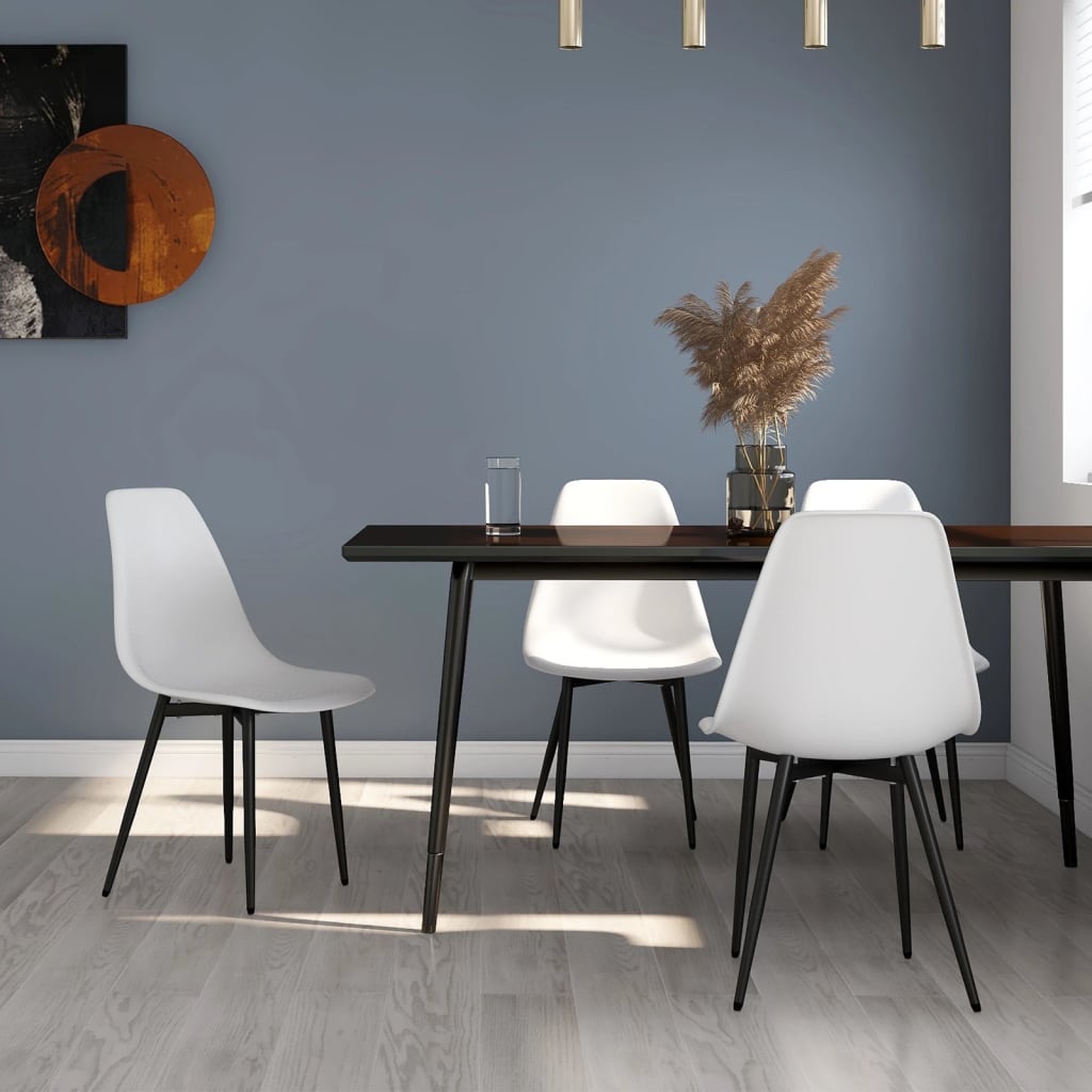 Dining Chairs 4 pcs White PP - Millennium Furniture