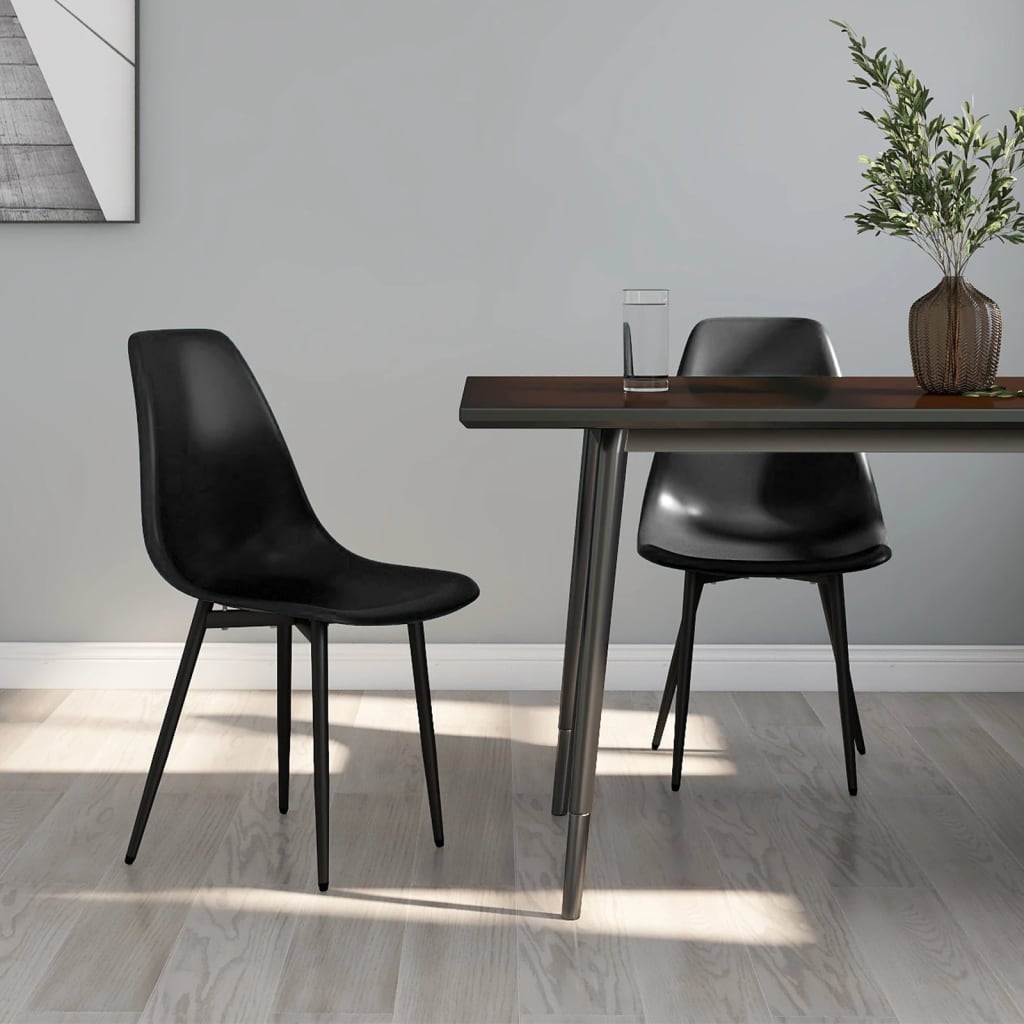 Dining Chairs 2 pcs Black PP - Sid & Sam