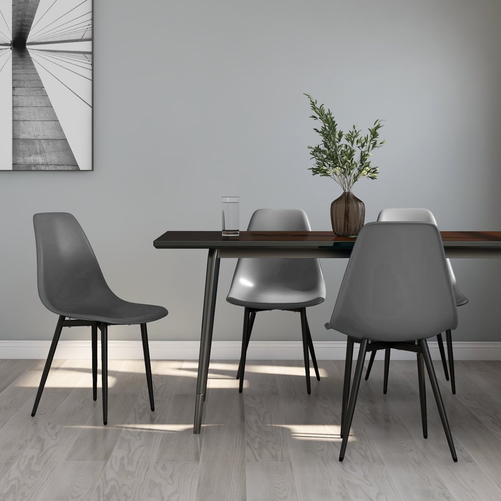 Dining Chairs 4 pcs Grey PP - Tyrell & Tyrell