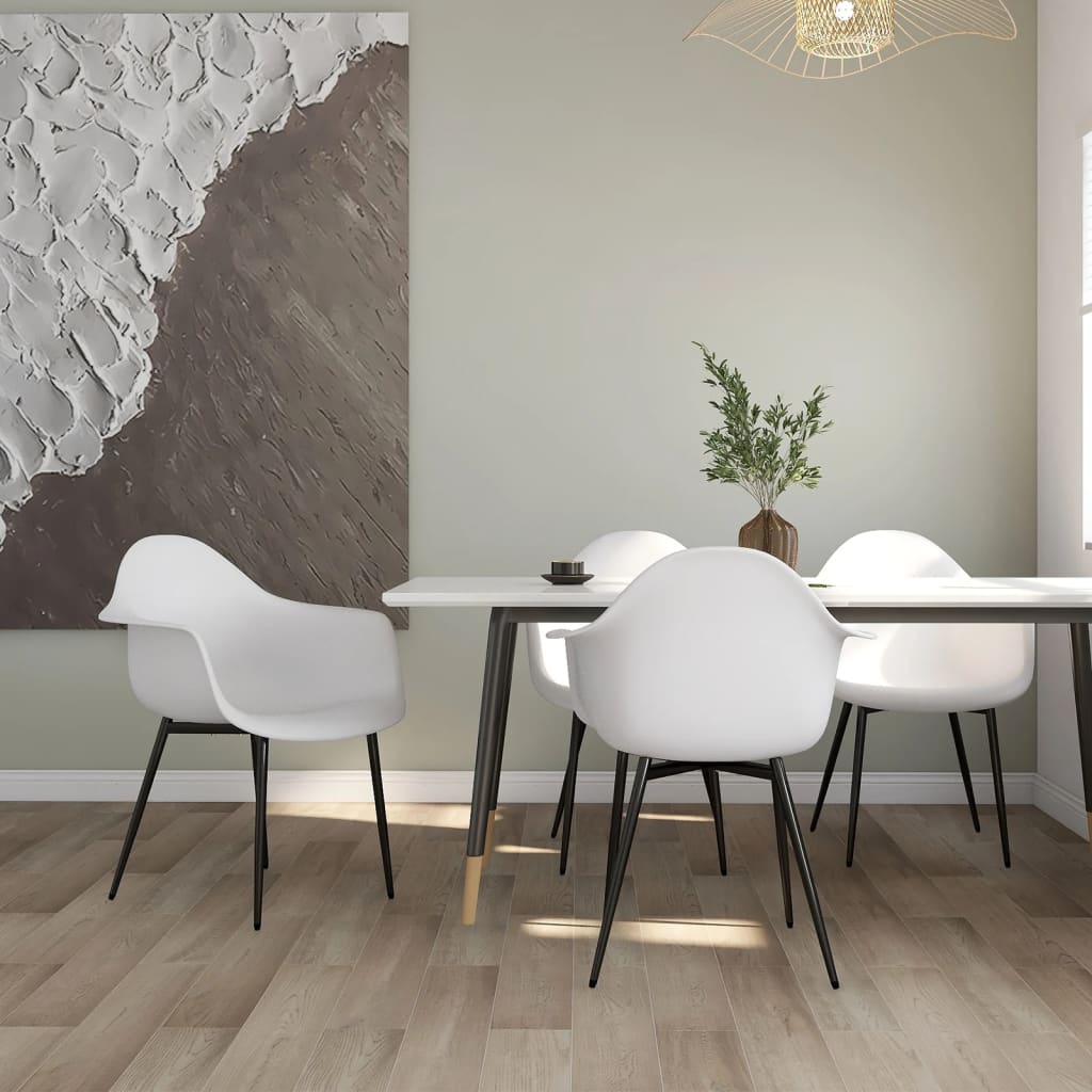 Dining Chairs 4 pcs White PP - All Things Good
