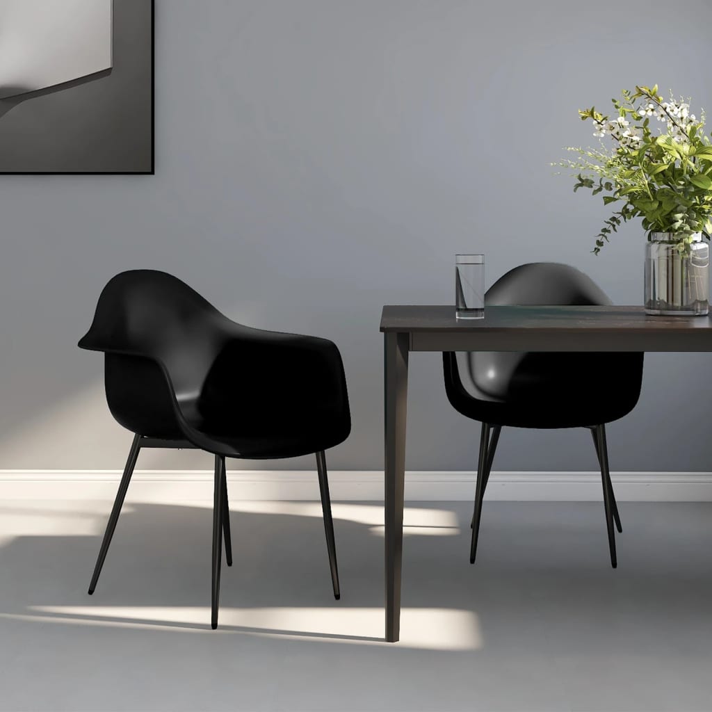 Dining Chairs 2 Pieces Black PP - Charlotte Dunes