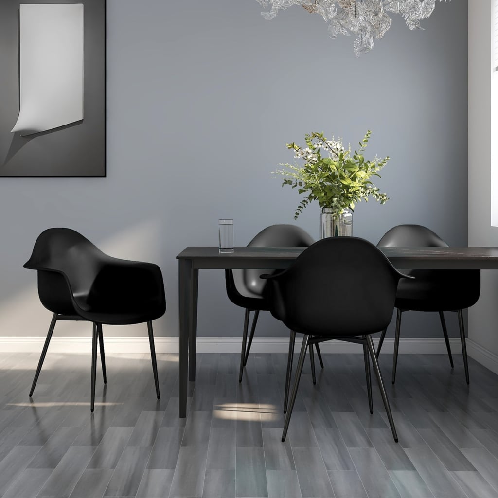 Dining Chairs 4 pcs Black PP - Casper Homes