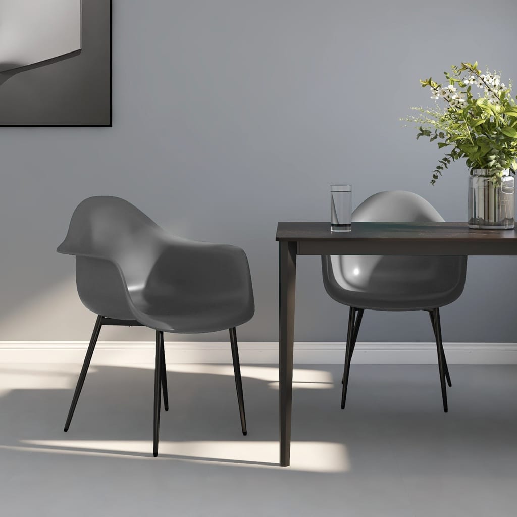 Dining Chairs 2 pcs Grey PP - Tyrell & Tyrell