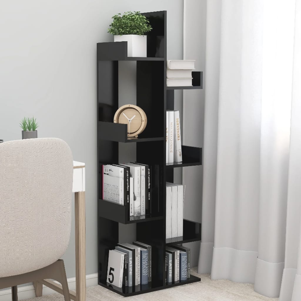 Book Cabinet Black 48x25.5x140 cm Engineered Wood - Merlin Deals