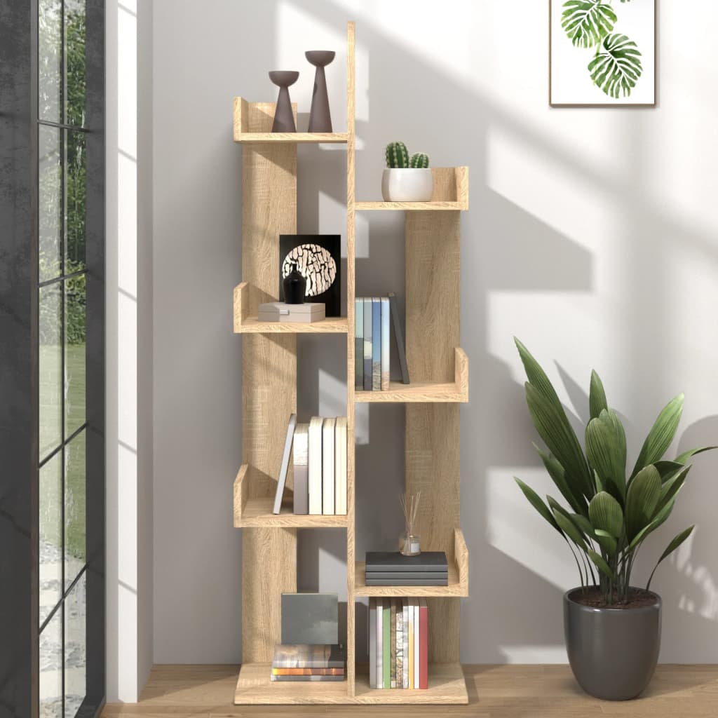 Book Cabinet Sonoma Oak 48x25.5x140 cm Engineered Wood - Sid & Sam