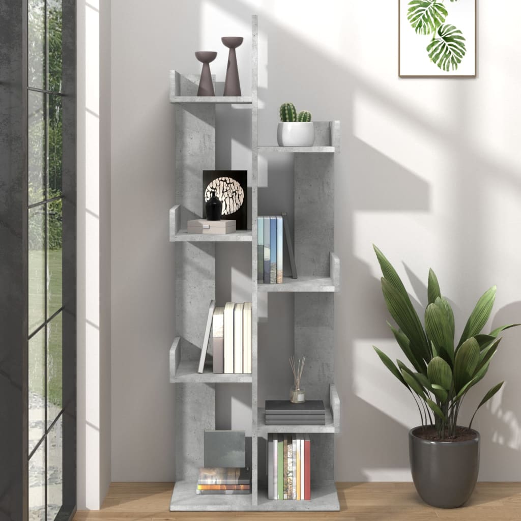 Book Cabinet Concrete Grey 48x25.5x140 cm Engineered Wood - Brittle & Co