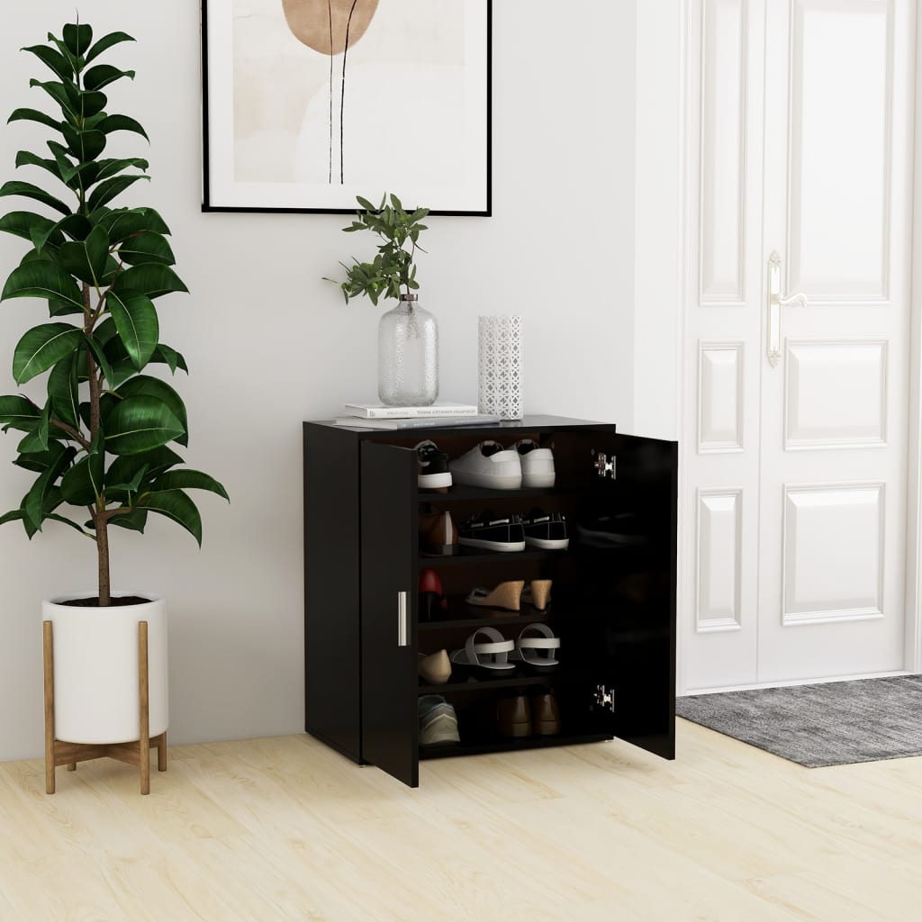 Shoe Cabinet Black 60x35x70 cm Engineered Wood - Sid & Sam