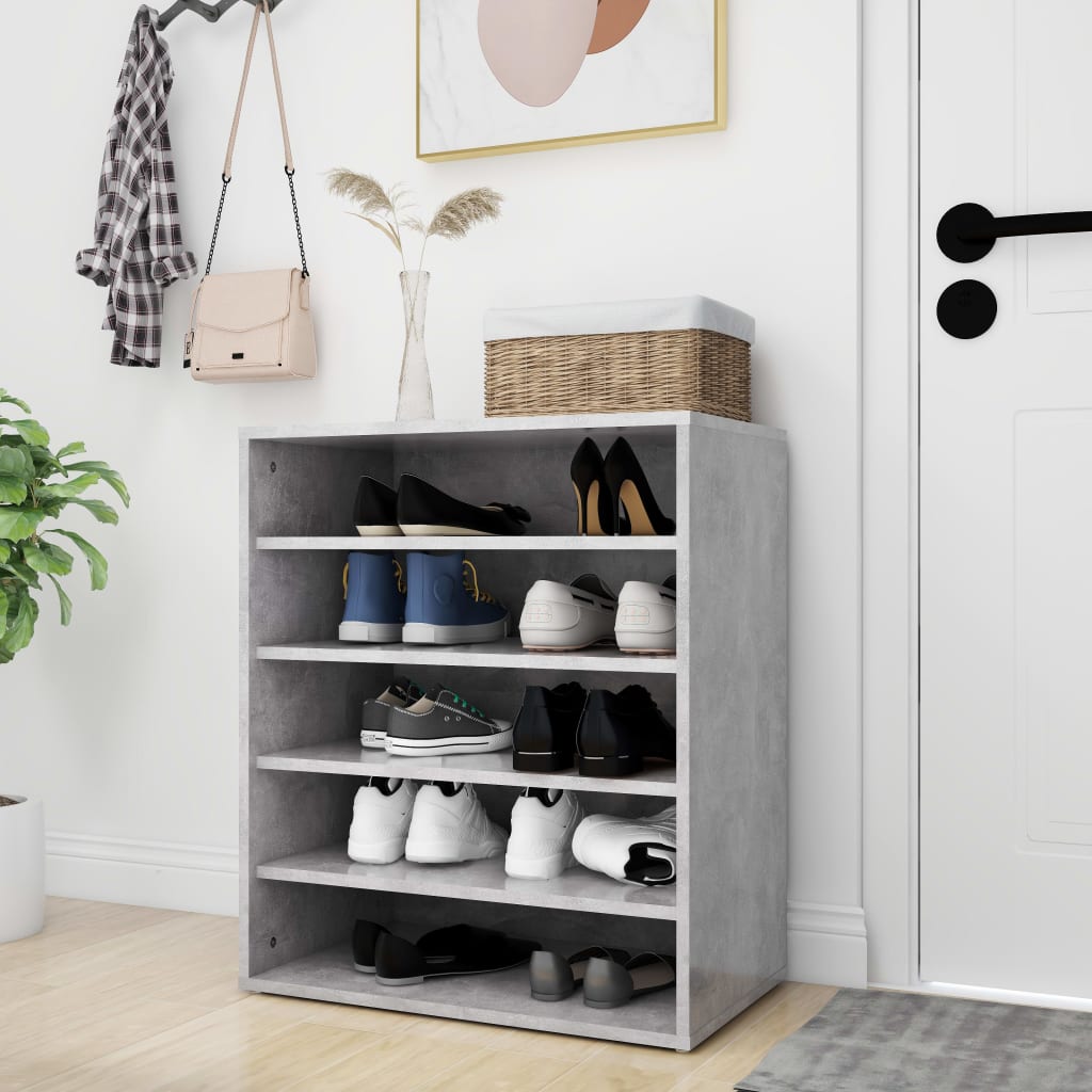 Shoe Cabinet Concrete Grey 60x35x70 cm Engineered Wood - Casper Homes