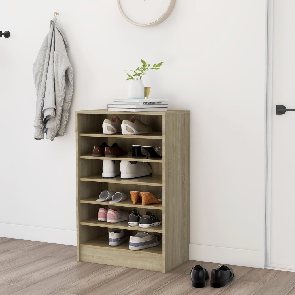 Shoe Cabinet Sonoma Oak 60x35x92 cm Engineered Wood - R and M Furniture