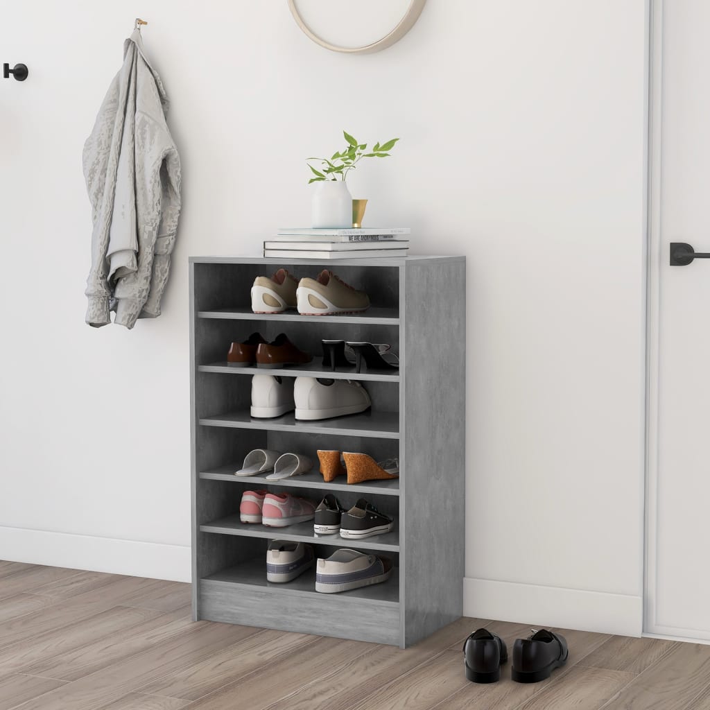 Shoe Cabinet Concrete Grey 60x35x92 cm Engineered Wood - Casper Homes