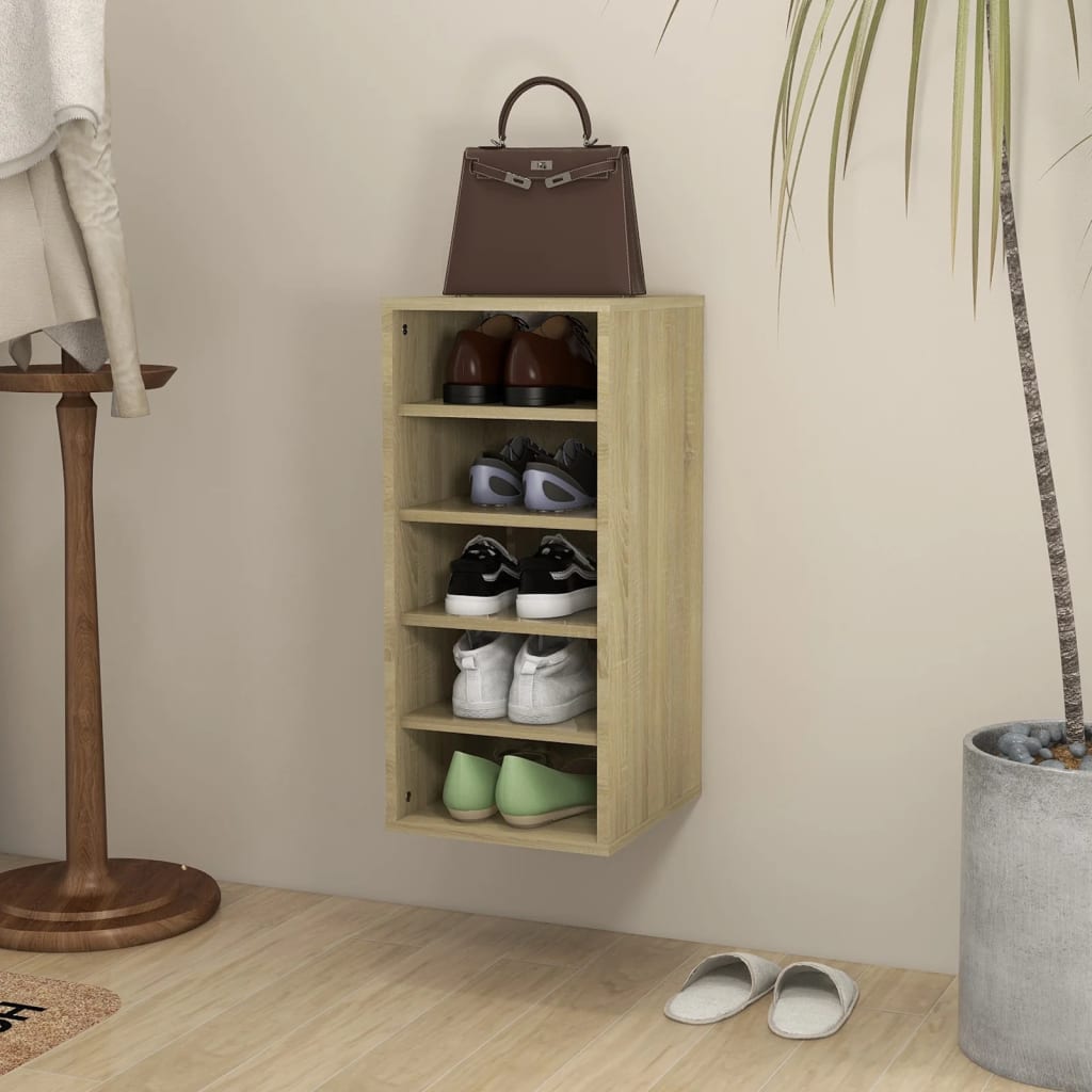 Shoe Cabinet Sonoma Oak 31.5x35x70 cm Engineered Wood - Brittle & Co