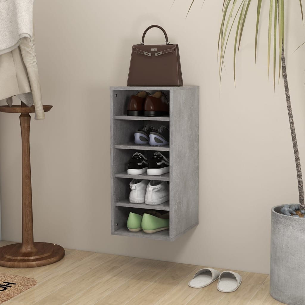 Shoe Cabinet Concrete Grey 31.5x35x70 cm Engineered Wood - Design Hut