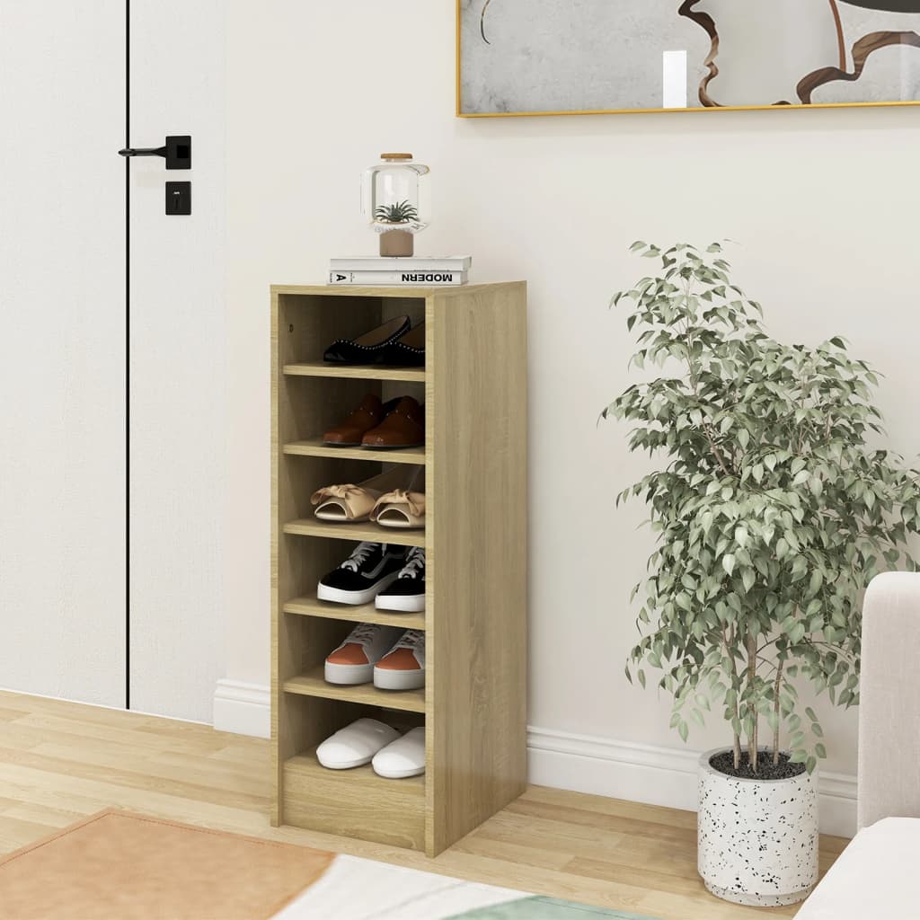 Shoe Cabinet Sonoma Oak 31.5x35x90 cm Engineered Wood - R and M Furniture