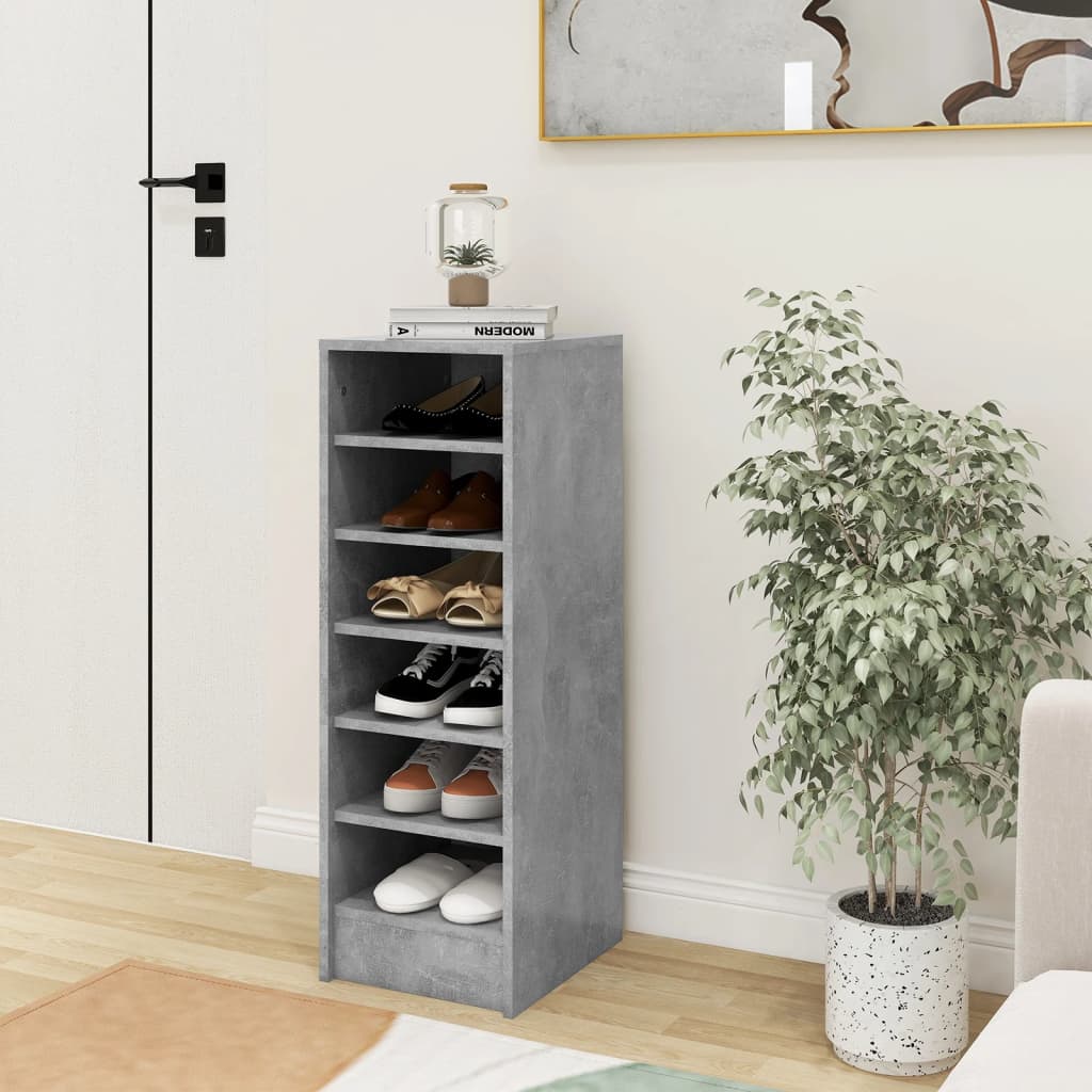 Shoe Cabinet Concrete Grey 31.5x35x90 cm Engineered Wood - Design Hut