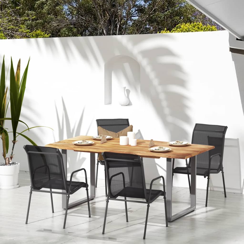 Garden Chairs 4 pcs Steel and Textilene Black - Discount Dealers