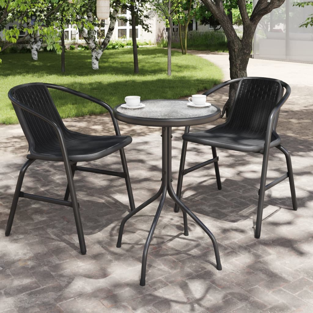Garden Table Ã ̃50x71 cm Steel Anthracite - Decor Base