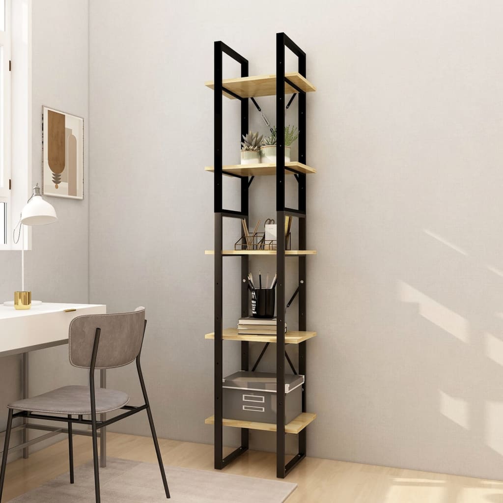 5-Tier Book Cabinet 40x30x175 cm Pinewood - Merkel Designers