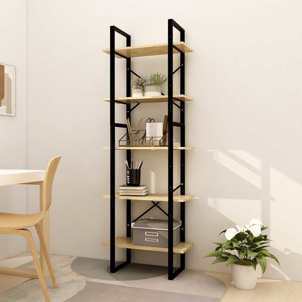 5-Tier Book Cabinet 60x30x175 cm Pinewood - Millennium Furniture