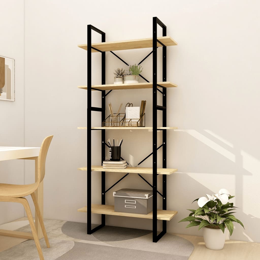 5-Tier Book Cabinet 80x30x175 cm Pinewood - Tyrell & Tyrell