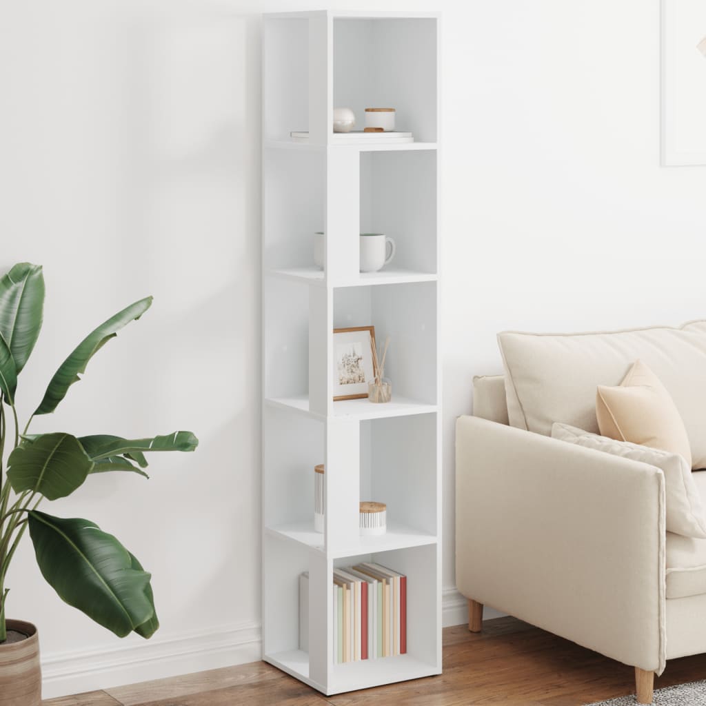 Corner Cabinet White 33x33x164.5 cm Engineered Wood - Decor Base