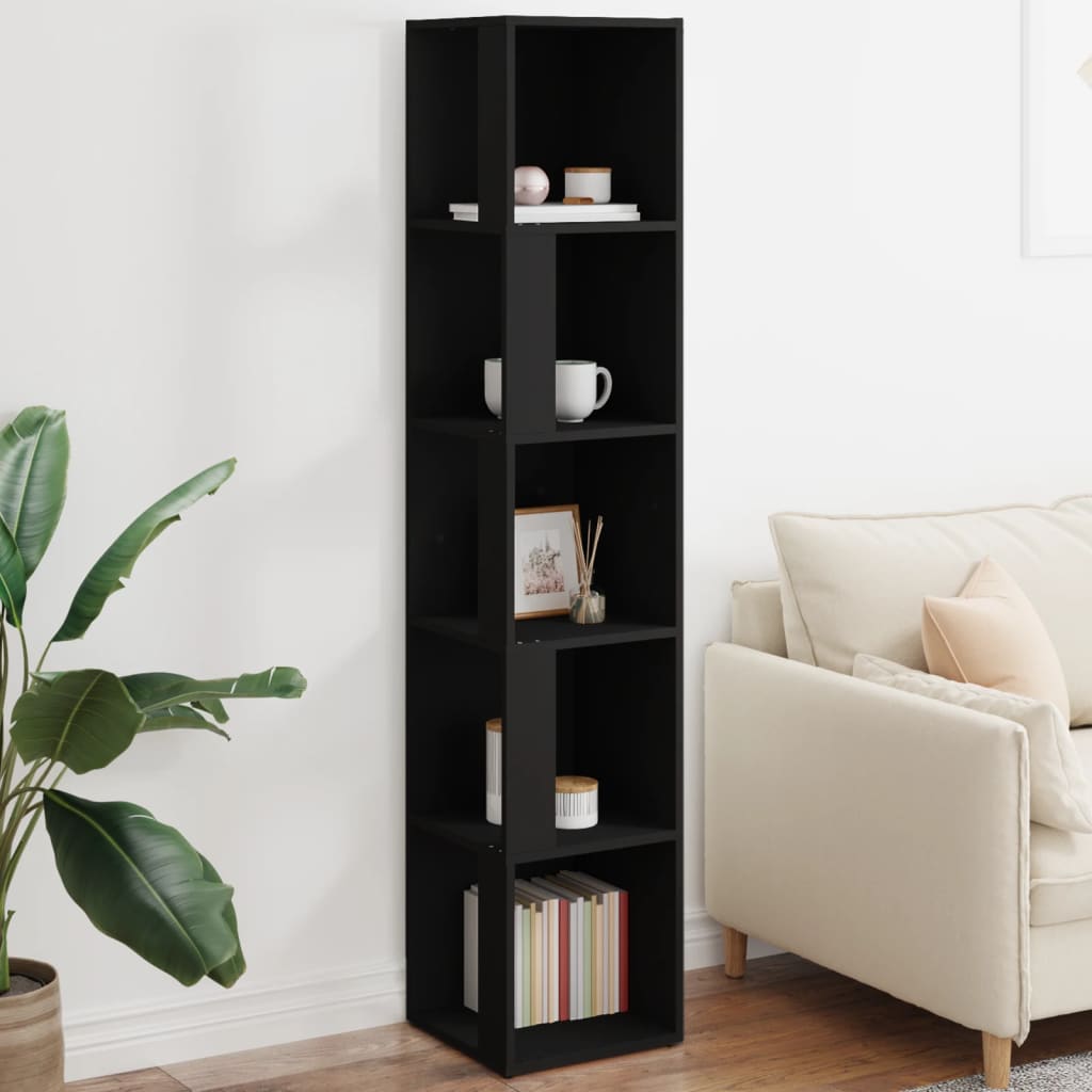 Corner Cabinet Black 33x33x164.5 cm Engineered Wood - Merlin Deals
