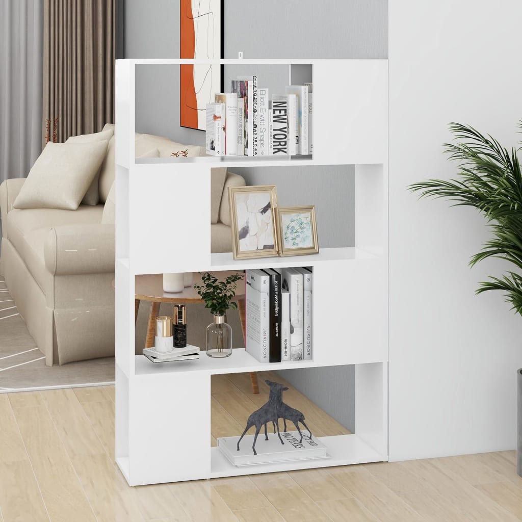Book Cabinet Room Divider White 80x24x124.5 cm Engineered Wood - Discount Dealers