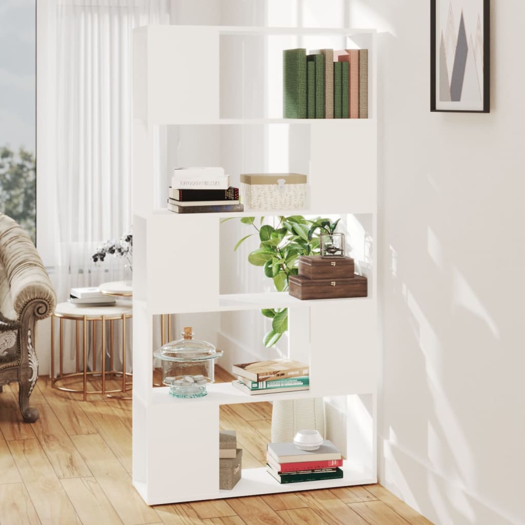Book Cabinet Room Divider White 80x24x155 cm Engineered Wood - Discount Dealers