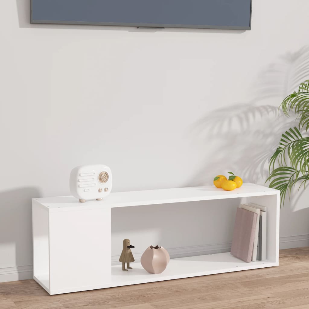 TV Cabinet White 100x24x32 cm Engineered Wood - Sid & Sam