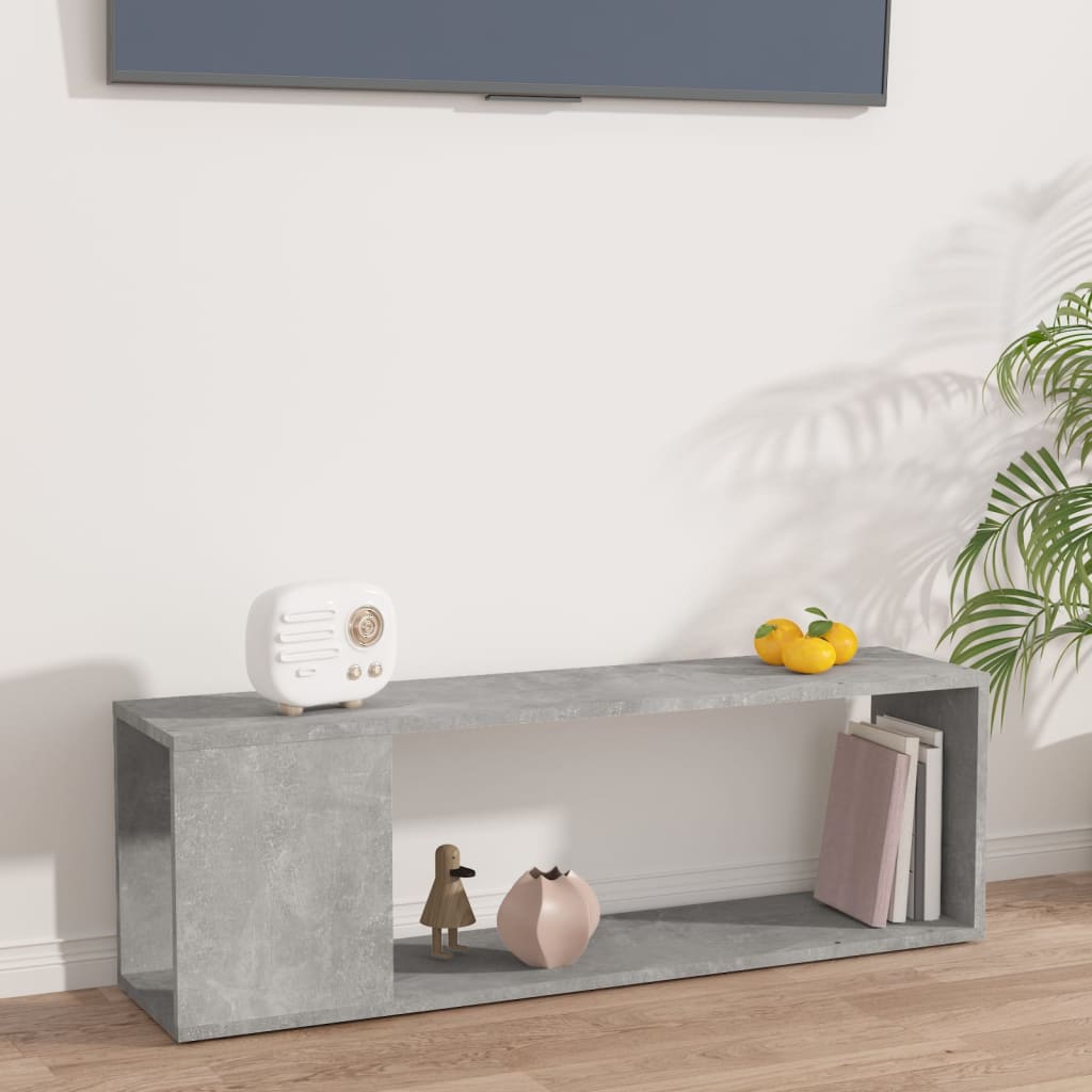 TV Cabinet Concrete Grey 100x24x32 cm Engineered Wood - Discount Dealers