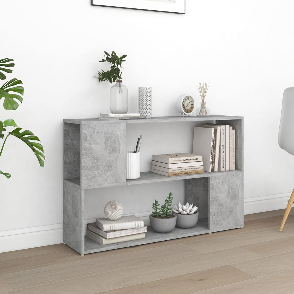 Book Cabinet Concrete Grey 100x24x63 cm Engineered Wood - Decor Base