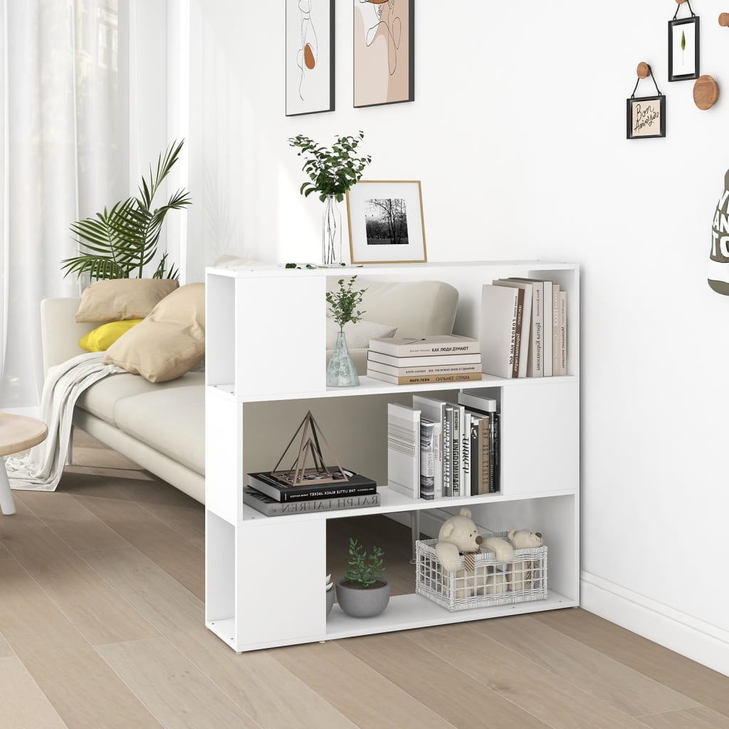 Book Cabinet Room Divider White 100x24x94 cm - Direct Imports