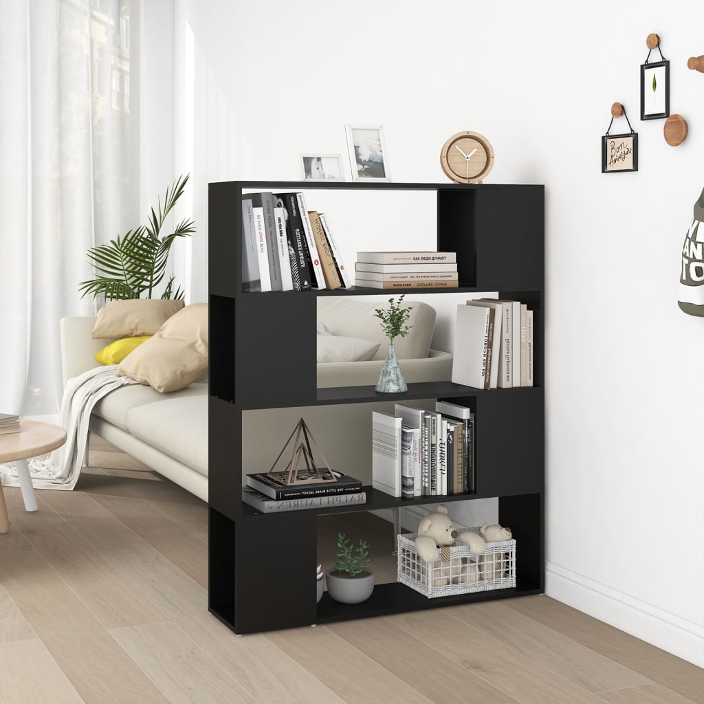 Book Cabinet Room Divider Black 100x24x124 cm - Unbeatable Bargains