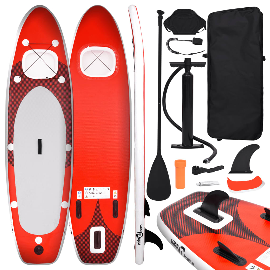 Inflatable Stand Up Paddle Board Set Red 330x76x10 cm - Sid & Sam