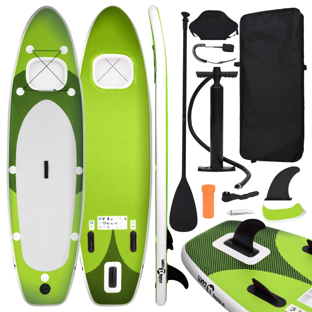 Inflatable Stand Up Paddle Board Set Green 330x76x10 cm - Brittle & Co