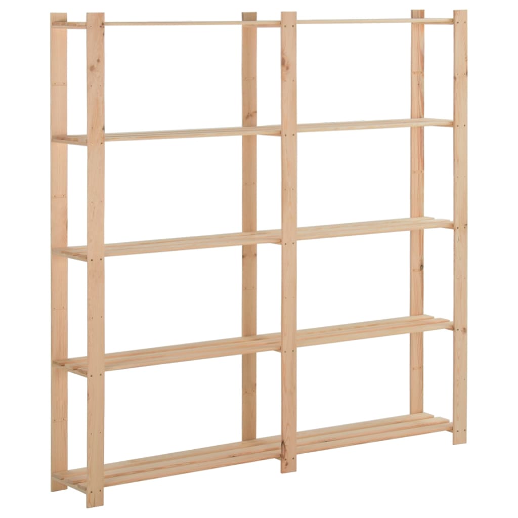 5-Tier Storage Rack 170x28.5x170 cm Solid Pinewood - Direct Imports