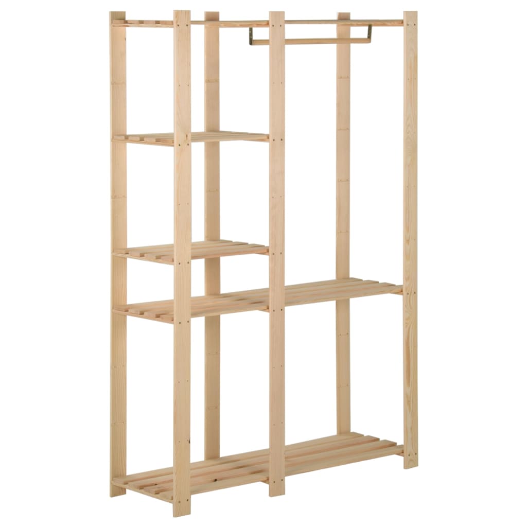 Clothes Rack 110x38x170 cm Solid Pinewood - Discount Dealers