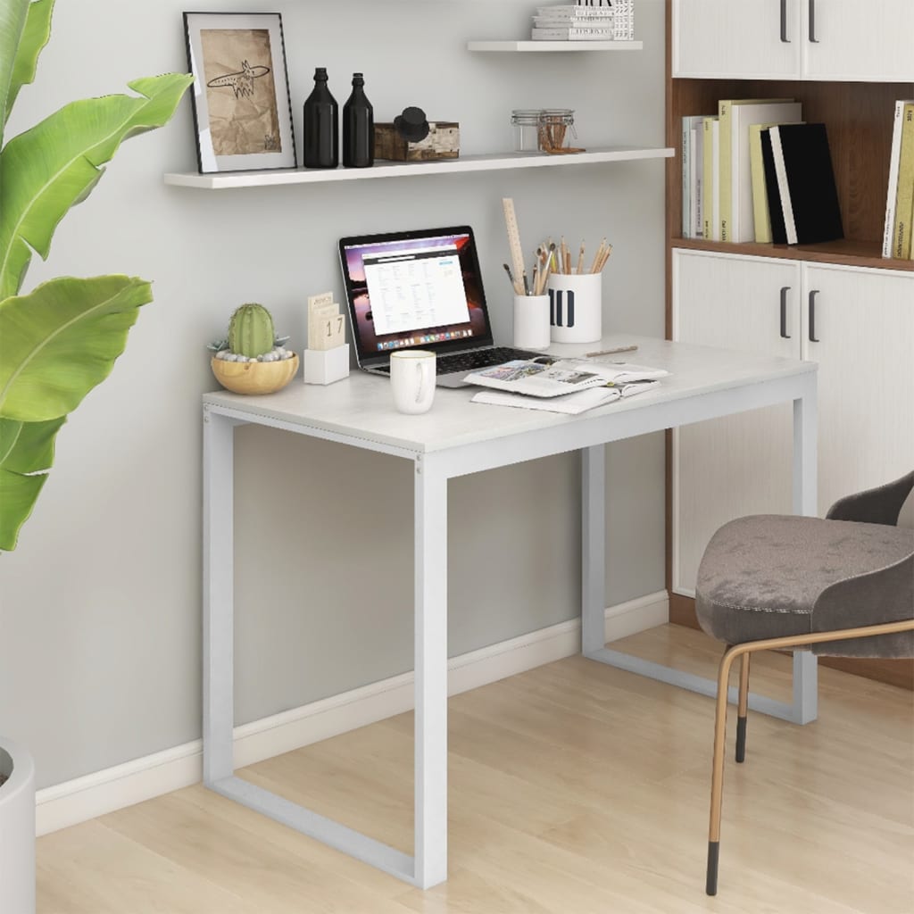 Computer Desk White 110x60x73 cm Engineered Wood - Brittle & Co