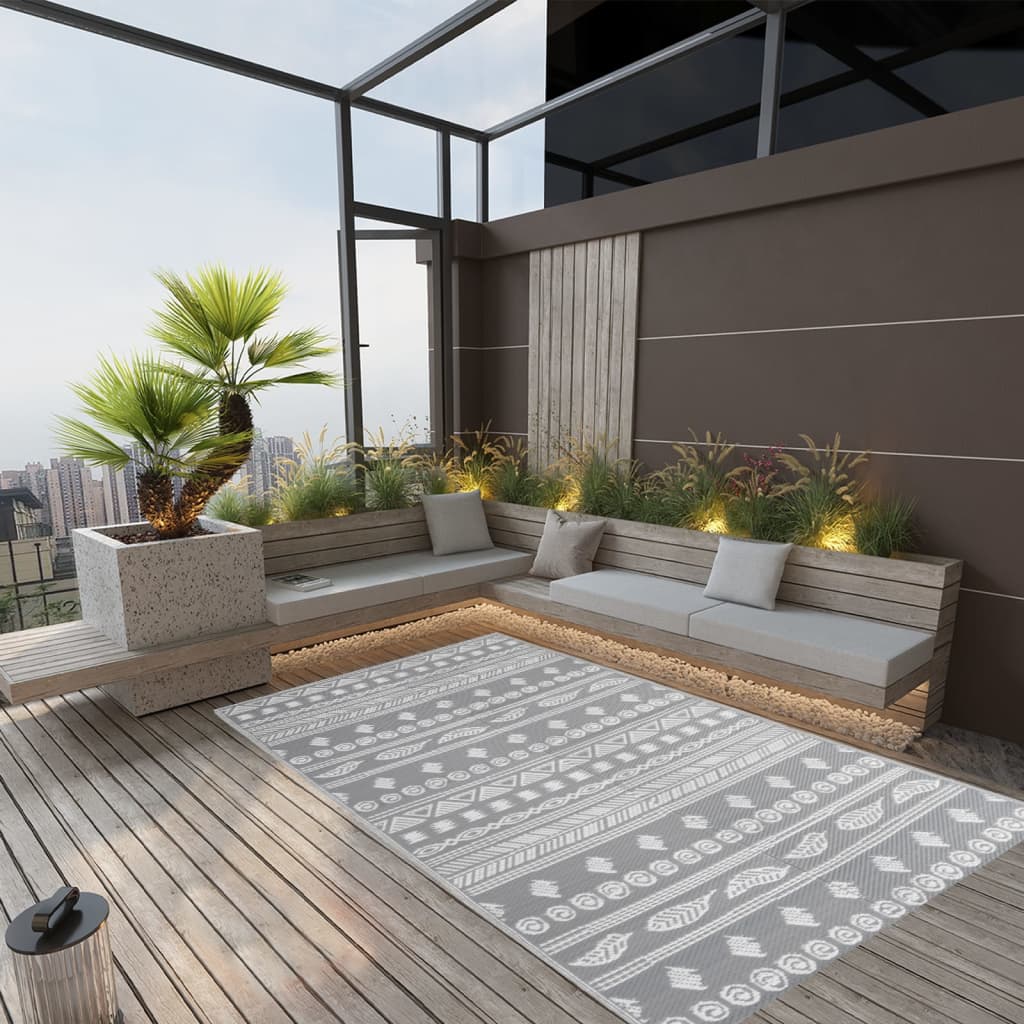 Outdoor Rug Grey 160x230 cm PP - Decor Base